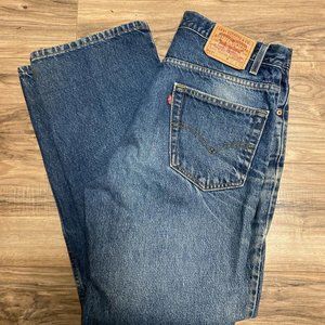 Levis Jeans Mens 38x31 Blue 517 Bootcut *Worn* Western Grunge Faded Dark Denim